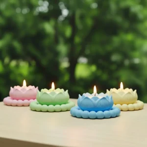 Lotus Scented Candle with Bubble Tray