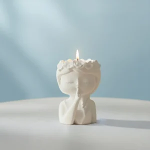 'Shushing Girl' Scented Candle with Gypsum Holder