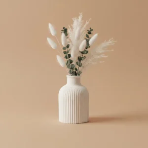 Mini Ribbed Gypsum Flower Vase