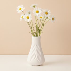 Minimalist Curved Gypsum Flower Vase